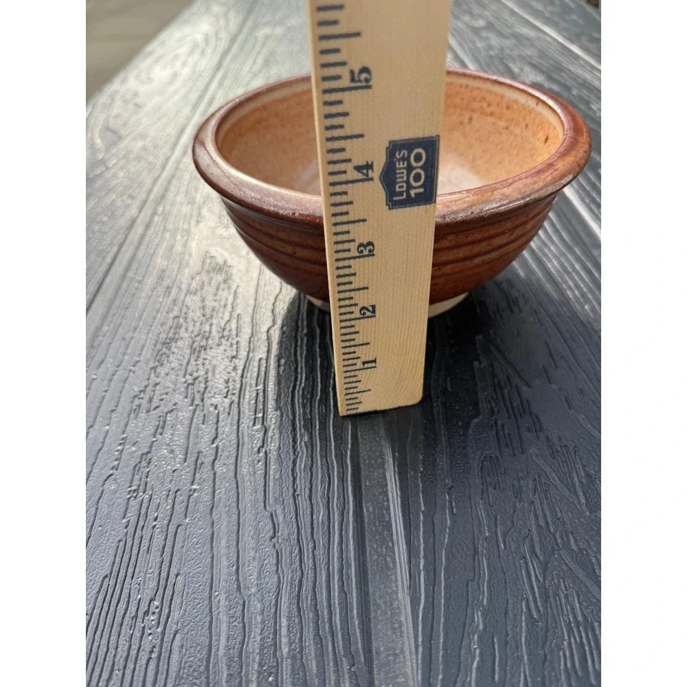 Vintage 1979 Signed Studio Pottery Bowl Earthy Speckled Glaze Terracotta Ribbed
